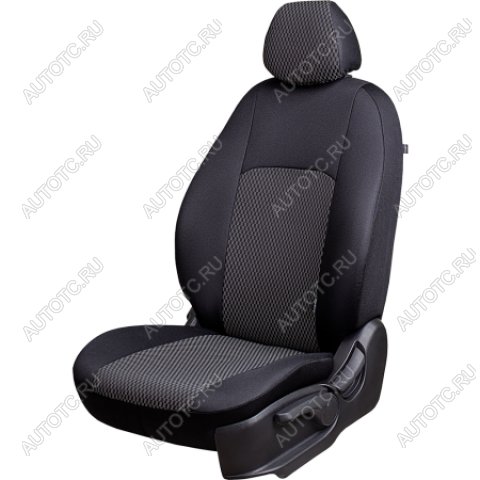 6 649 р. Комплект чехлов для сидений (РЗСиС 40/60 ЗГ Жаккард) Дублин Lord Autofashion Renault Fluence дорестайлинг (2010-2012) (черный, вставка Прямоугольник черная)  с доставкой в г. Пермь