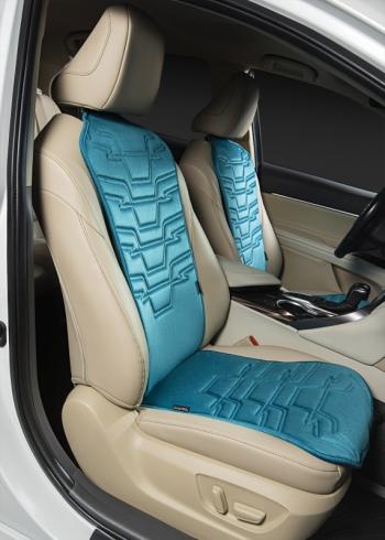 2 579 р. Накидка на сиденье (1 место Афины) ЛЮКС ст ФОРТ Lord Autofashion   (бирюзовый, строчка темно-бирюзовая)  с доставкой в г. Пермь. Увеличить фотографию 3