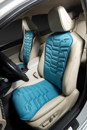 2 579 р. Накидка на сиденье (1 место Афины) ЛЮКС ст ФОРТ Lord Autofashion   (бирюзовый, строчка темно-бирюзовая)  с доставкой в г. Пермь. Увеличить фотографию 2