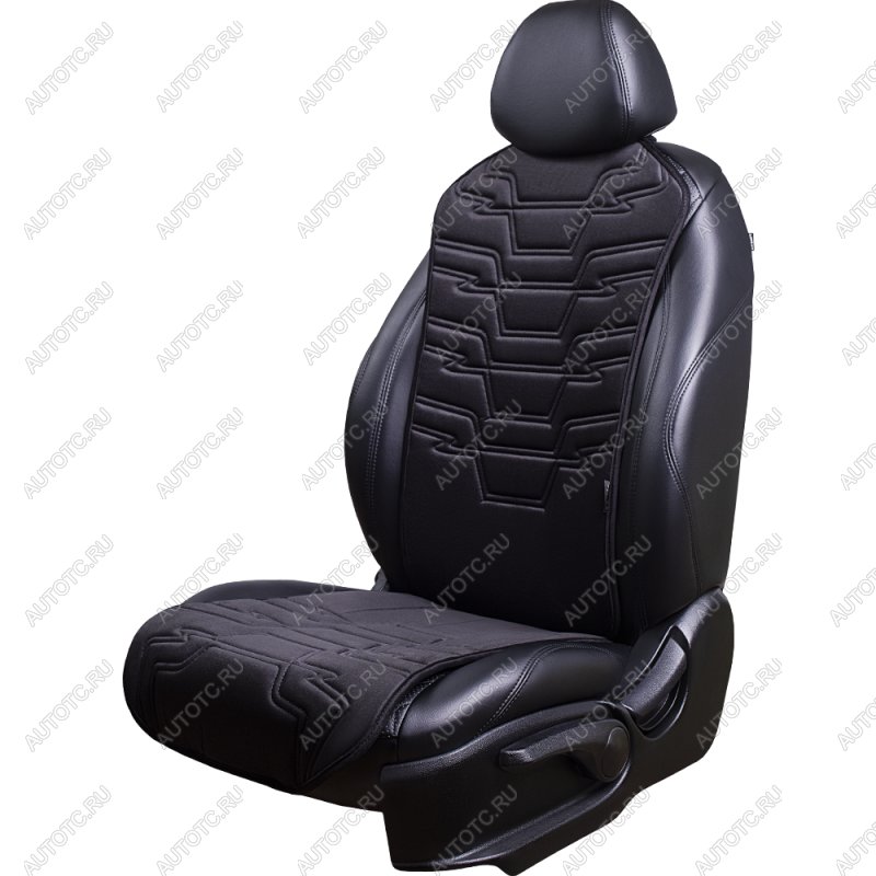 2 579 р. Накидка на сиденье (1 место Афины) ЛЮКС ст ФОРТ Lord Autofashion   (черный, строчка черная)  с доставкой в г. Пермь