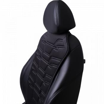 2 579 р. Накидка на сиденье (1 место Афины) ЛЮКС ст ФОРТ Lord Autofashion   (черный, строчка черная)  с доставкой в г. Пермь. Увеличить фотографию 8