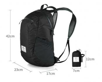 1 699 р. Рюкзак Naturehike 18L, черный  nh17a012-b-b  с доставкой в г. Пермь. Увеличить фотографию 2