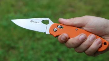 3 379 р. Нож складной GANZO с клипсой, длина клинка 87 мм, сталь 440С, оранжевый  g729-or  с доставкой в г. Пермь. Увеличить фотографию 9