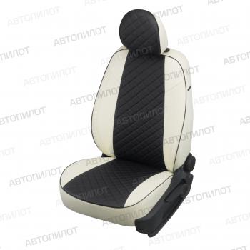 8 749 р. Чехлы сидений Ромб (экокожа) Автопилот  Chery Tiggo 7 - Tiggo 7 Pro Max  T1E (белый/черный)  с доставкой в г. Пермь. Увеличить фотографию 2