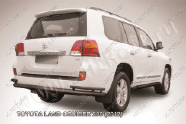 11 999 р. Защита заднего бампера уголки двойные d76+d42 Slitkoff  Toyota Land Cruiser  200 (2012-2015) 1-ый рестайлинг (  Сталь с полимерным покрытием в цвет черный)  с доставкой в г. Пермь