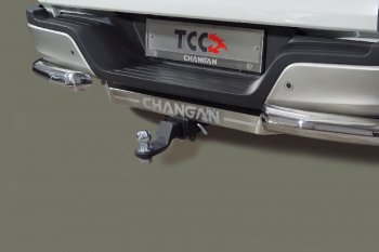Фаркоп (тягово-сцепное устройство) ТСС Тюнинг Changan Hunter Plus (2022-2025) пикап (оцинкованный, шар E, надпись Changan)