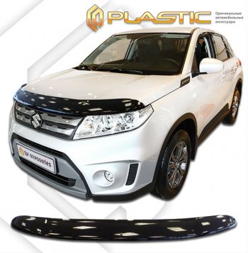2 159 р. Дефлектор капота (рынок Японии) CA-Plastic Suzuki Escudo YEA1S,YD21S,YE21S дорестайлинг (2015-2018) (серия Сlassic черный, без надписи)  с доставкой в г. Пермь. Увеличить фотографию 2