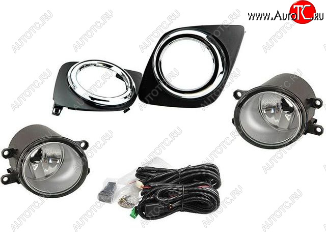 4 699 р. Комплект противотуманных фар (проводка, кнопка, решетка, пр-во Китай) BODYPARTS  Toyota RAV4  XA30 (2009-2010) 5 дв. удлиненный 1-ый рестайлинг (молдинг решетки хром)  с доставкой в г. Пермь