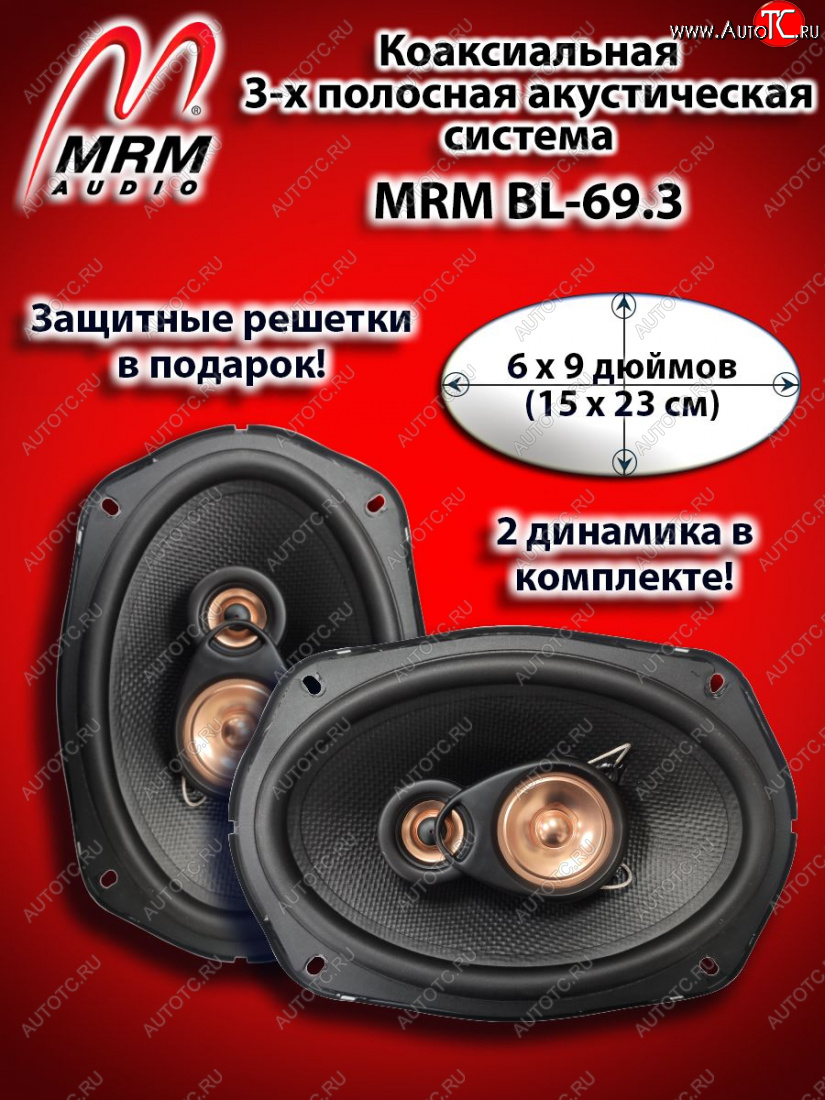 3 719 р. 3-х полосная коаксиальная акустическая система (15х23см/6х9″) MRM BL-69.3 овалы Honda Pilot YF6 рестайлинг (2018-2021)  с доставкой в г. Пермь