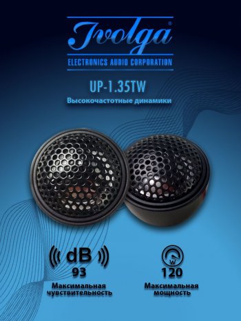 Высокочастотные динамики повышенной мощности (твиттеры) Ivolga UP-1.35TW Honda Prelude 5 BB купе (1996-2001)