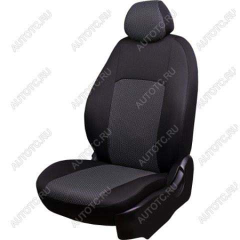5 999 р. Комплект чехлов для сидений (РЗСиС 40/60 ЗГ Жаккард) Дублин Lord Autofashion Ravon R2 (2016-2025) (черный, вставка Сеул серая)  с доставкой в г. Пермь