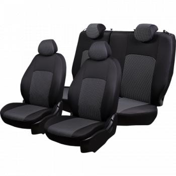 5 999 р. Комплект чехлов для сидений (РЗСиС 40/60 ЗГ Жаккард) Дублин Lord Autofashion Ravon R2 (2016-2025) (черный, вставка Сеул серая)  с доставкой в г. Пермь. Увеличить фотографию 3