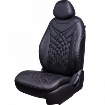 Комплект в для сидений (РЗС 40/60+подлок. 2П+1Г Орегон) БАЙРОН ст ЖУК Lord Autofashion Hyundai Elantra AD дорестайлинг (2016-2019) (черный, вставка черная, строчка бежевая)