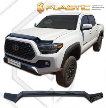 Дефлектор капота CA-Plastic Toyota Tacoma  N300 (2016-2023) PickUp DoubleCab дорестайлинг, PickUp DoubleCab рестайлинг (Classic черный)