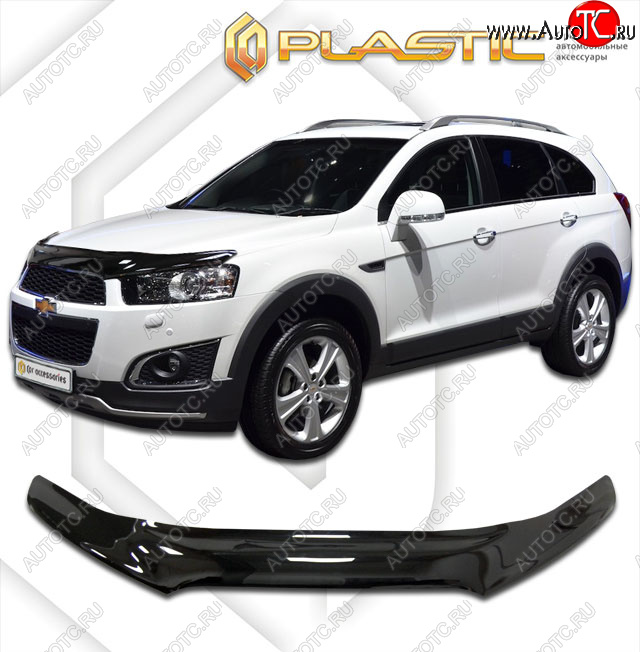 2 199 р. Дефлектор капота (exclusive) CA-Plastic  Chevrolet Captiva (2011-2013) 1-ый рестайлинг (Classic черный)  с доставкой в г. Пермь