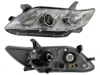 11 649 р. Фара левая (белый габарит, под электрокорректор, Евросвет) TYC Toyota Camry XV40 дорестайлинг (2006-2008)  с доставкой в г. Пермь. Увеличить фотографию 3
