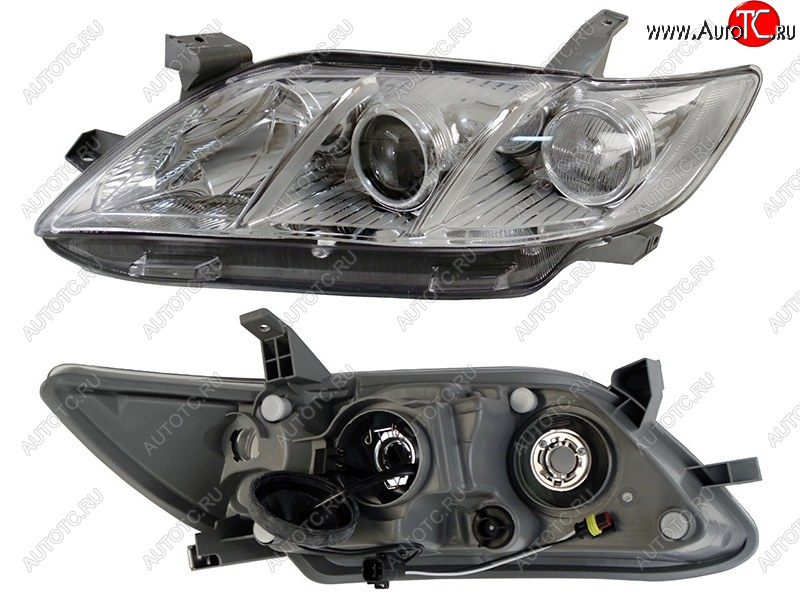 11 649 р. Фара левая (белый габарит, под электрокорректор, Евросвет) TYC Toyota Camry XV40 дорестайлинг (2006-2008)  с доставкой в г. Пермь