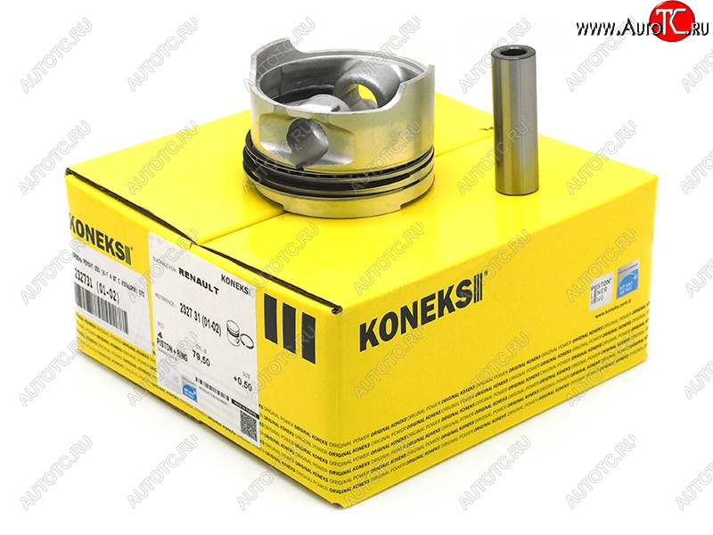 13 399 р. Поршень ремонт 050 (к-т 4 шт с кольцами)  12 -34 цилиндр  RENAULT LOGANMEGANECLIO K7M 746 K7M 71 KONEKS 232731-01-02  с доставкой в г. Пермь
