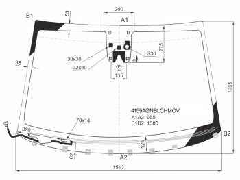 Стекло лобовое (Обогрев щеток Камера Датчик дождя) Hyundai Tucson 15-21 FUYAO 4159AGNBLCHMOV