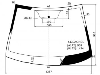 Стекло лобовое Kia Picanto 11-17  Morning 11-17 FUYAO 4439AGNBL