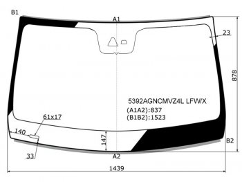 10 799 р. Стекло лобовое (Камера Датчик дождя Молдинг) Mercedes-Benz E-Class 20-23 XYG 5392AGNCMVZ4L LFW/X  с доставкой в г. Пермь. Увеличить фотографию 1