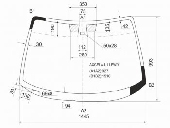 9 949 р. Стекло лобовое (Датчик дождя) Mazda 3 03-09 XYG AXCELA-L1 LFW/X  с доставкой в г. Пермь. Увеличить фотографию 1
