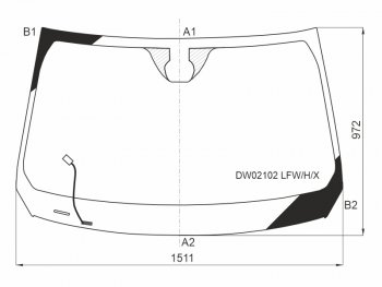 Стекло лобовое (Обогрев щеток) Jeep Cherokee 13-18 XYG DW02102 LFW/H/X