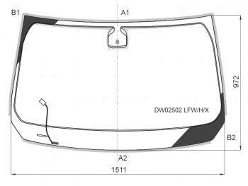 Стекло лобовое (Обогрев щеток) Jeep Cherokee 18-21 XYG DW02502 LFW/H/X