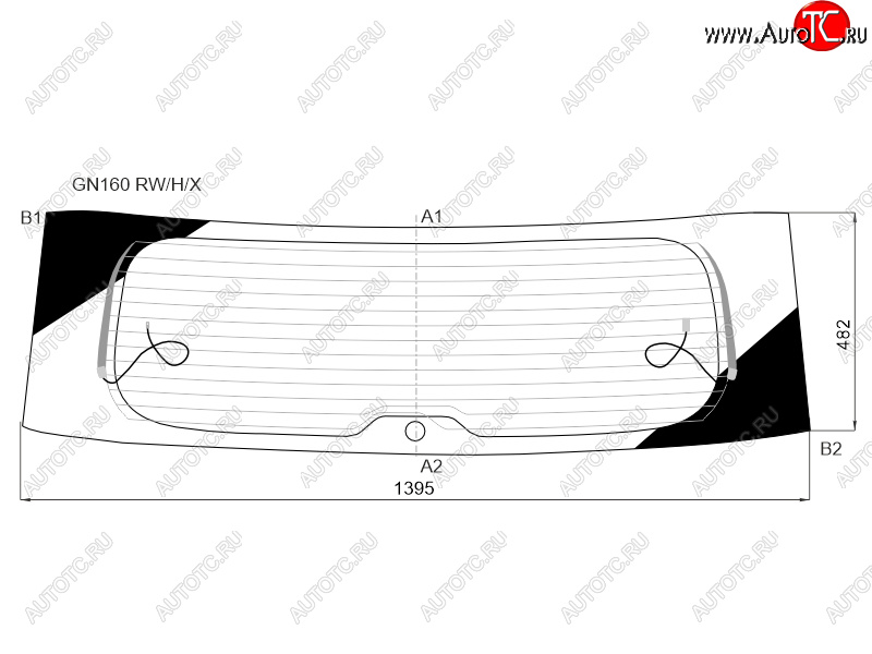 10 999 р. Стекло заднее (Цвет зеленый Обогрев) Toyota Fortuner 15-20 XYG GN160 RW/H/X  с доставкой в г. Пермь