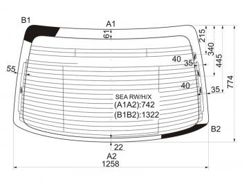 6 599 р. Стекло заднее (Цвет зеленый Обогрев Антенна) Honda Accord 02-08  Acura TSX 03-08 XYG SEA RW/H/X  с доставкой в г. Пермь. Увеличить фотографию 1