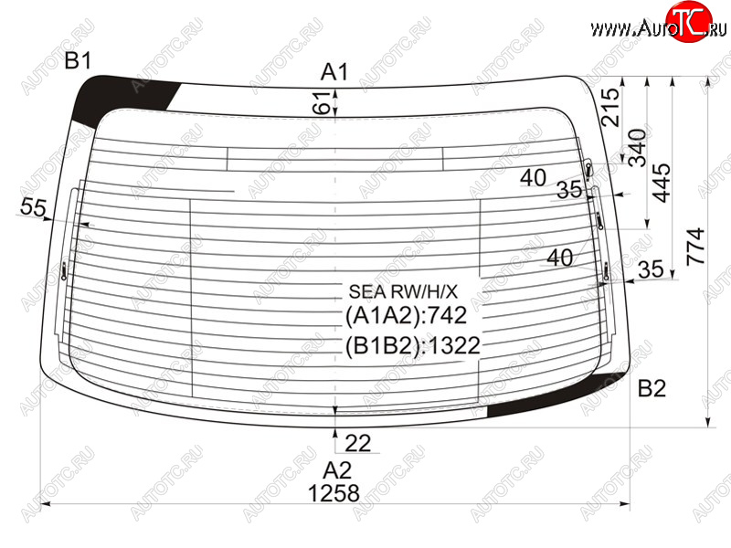 6 599 р. Стекло заднее (Цвет зеленый Обогрев Антенна) Honda Accord 02-08  Acura TSX 03-08 XYG SEA RW/H/X  с доставкой в г. Пермь