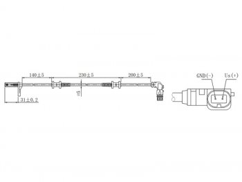 Датчик ABS передний RH-LH SAT Mercedes-Benz C-Class ( CL203,  S203) - CLK class  W209