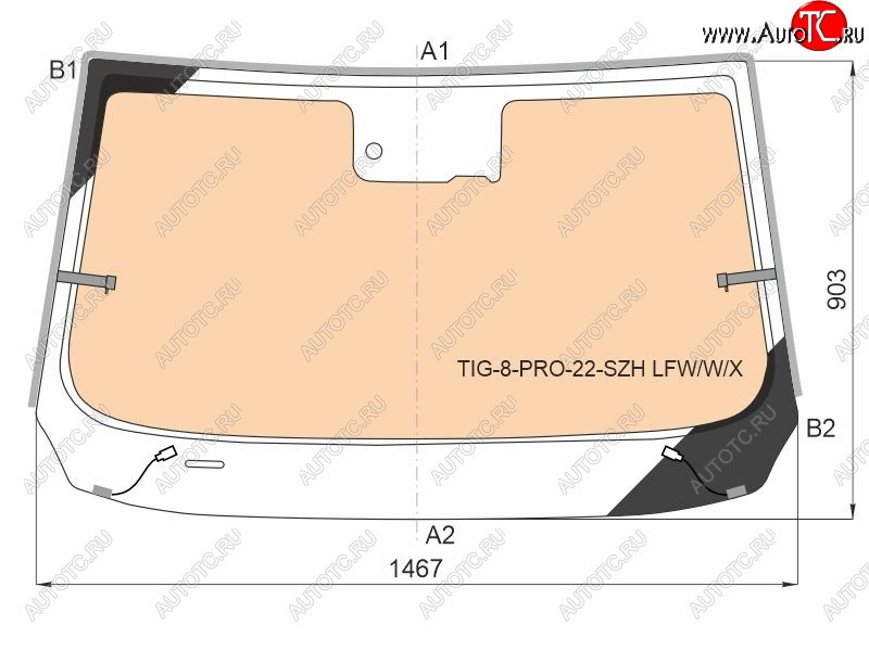 18 799 р. Стекло лобовое (Обогрев полный Датчик дождя Молдинг) Chery Tiggo 8 Pro 21- XYG TIG-8-PRO-22-SZH LFW/W/X  с доставкой в г. Пермь