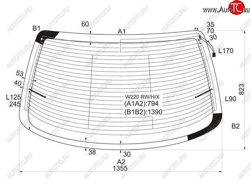 13 899 р. Стекло заднее (Цвет зеленый Обогрев Антенна) Mercedes-Benz S-Class 98-05 XYG W220 RW/H/X  с доставкой в г. Пермь