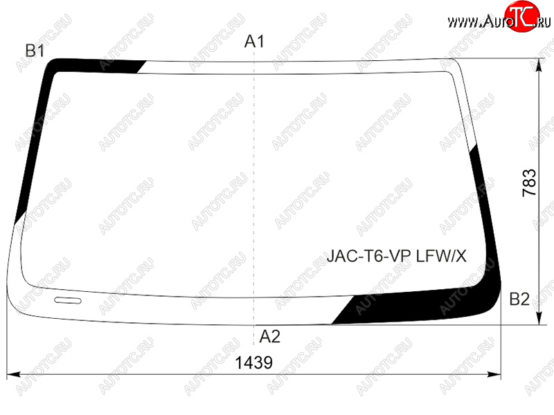 6 499 р. Стекло лобовое JAC T6 18-  T8 18-  T8 Pro 20-  Sollers ST6 23-  ST8 24- XYG JAC-T6-VP LFW/X  с доставкой в г. Пермь