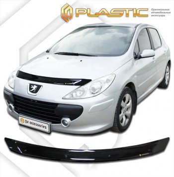 Дефлектор капота (рынок России) CA-Plastic Peugeot 307  универсал (2005-2008) рестайлинг (Classic черный)