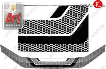 Дефлектор капота CA-Plastic Mitsubishi Pajero Sport  QF (2019-2022) рестайлинг (Серия Art серебро)