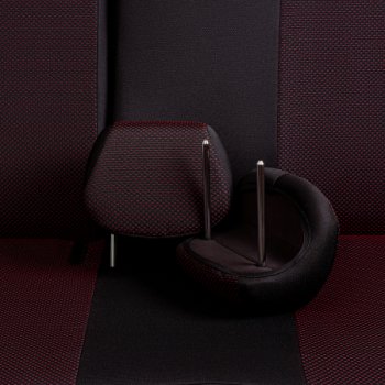 7 299 р. Комплект чехлов для сидений, (РЗС 40/60, 3Г жаккард) Дублин Lord Autofashion  Chevrolet Aveo  T300 (2011-2015) хэтчбек (черный, вставка Ёж Красная, строчка черная)  с доставкой в г. Пермь. Увеличить фотографию 9