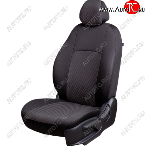 7 299 р. Комплект чехлов для сидений (РЗС 40/60 2Г жаккард) Дублин Lord Autofashion  Chevrolet Cobalt (2011-2023), Ravon R4 (2016-2020) (черный, вставка Стежок серая, строчка черная)  с доставкой в г. Пермь