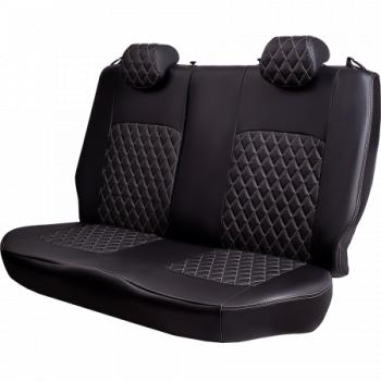 4 999 р. Комплект чехлов для сидений (1+2 места Илана+Орегон) ТУРИН ст РОМБ Lord Autofashion Ford Transit цельнометаллический фургон (2014-2022) (черный, вставка черная+бежевая, строчка бежевая)  с доставкой в г. Пермь. Увеличить фотографию 3