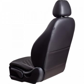 4 999 р. Комплект чехлов для сидений (1+2 места Илана+Орегон) ТУРИН ст РОМБ Lord Autofashion Ford Transit цельнометаллический фургон (2014-2022) (черный, вставка черная+бежевая, строчка бежевая)  с доставкой в г. Пермь. Увеличить фотографию 6