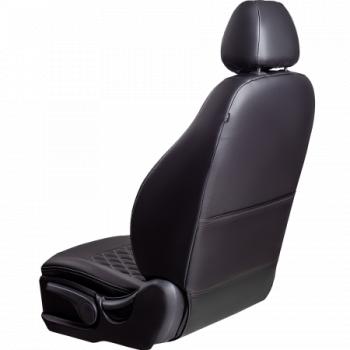4 999 р. Комплект чехлов для сидений (1+2 места Илана+Орегон) ТУРИН ст РОМБ Lord Autofashion  Ford Transit (2014-2022) цельнометаллический фургон (черный, вставка черная+серая, строчка серая)  с доставкой в г. Пермь. Увеличить фотографию 2