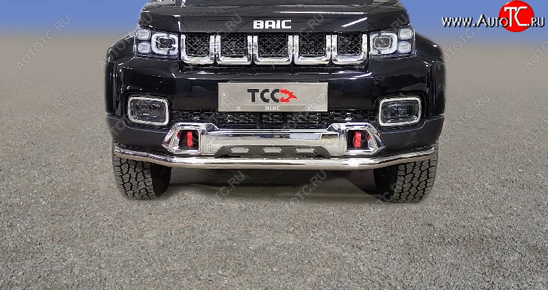 24 999 р. Защита переднего бампера нижняя d60,3 мм ТСС Тюнинг  BAIC BJ40 (2022-2025) (нержавейка)  с доставкой в г. Пермь