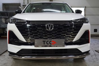 Защита переднего бампера нижняя d60,3 мм ТСС Тюнинг Changan CS55 Plus (2021-2025) (нержавейка)