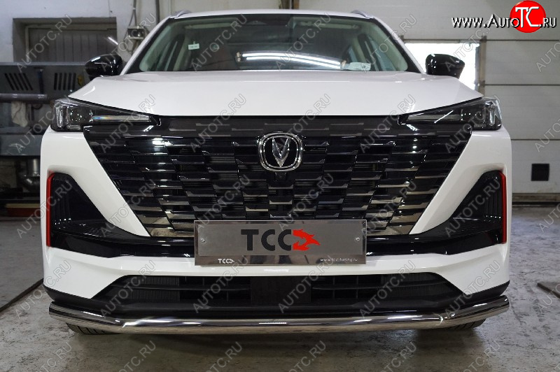 20 799 р. Защита переднего бампера нижняя d60,3 мм ТСС Тюнинг Changan CS55 Plus (2021-2025) (нержавейка)  с доставкой в г. Пермь