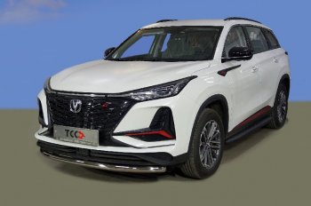 Защита переднего бампера нижняя d60,3 мм ТСС Тюнинг Changan CS75 Plus (2022-2025) (нержавейка)