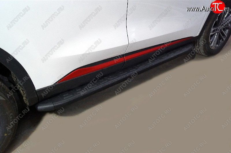 21 999 р. Пороги алюминиевые с пластиковой накладкой, ТСС Тюнинг  Changan CS75 (2018-2022) 1-ый рестайлинг (карбон черные)  с доставкой в г. Пермь