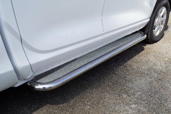 Пороги с площадкой 60,3 мм ТСС Тюнинг Changan Hunter Plus (2022-2025) пикап (нержавейка)