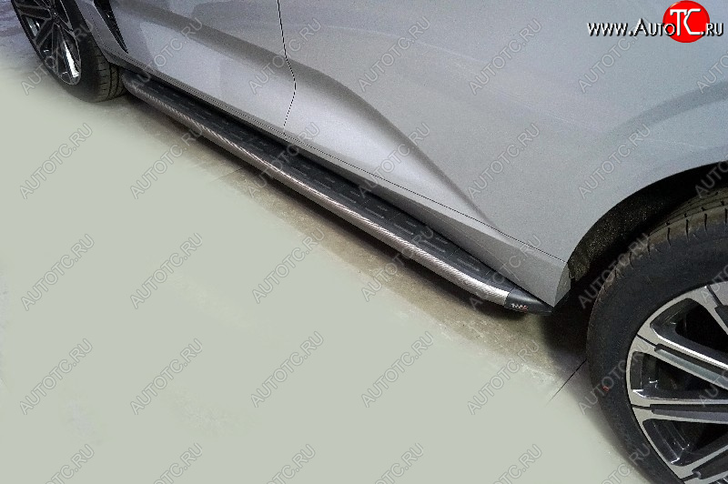 21 999 р. Пороги алюминиевые с пластиковой накладкой ТСС Тюнинг  Changan UNI-K (2020-2025) (карбон серые)  с доставкой в г. Пермь