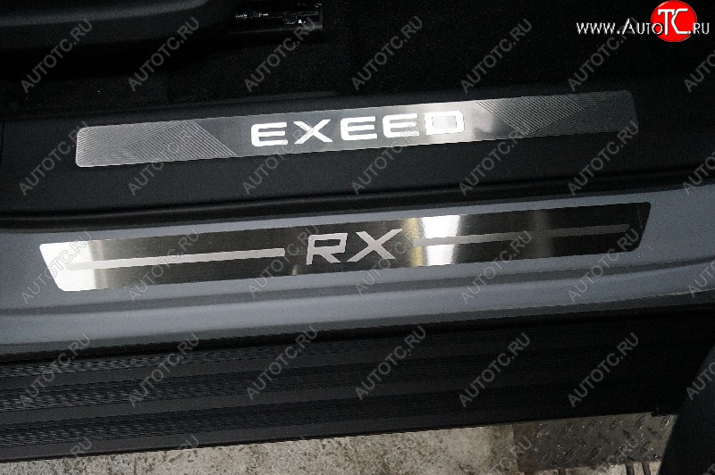 2 499 р. Накладки на пороги, ТСС Тюнинг  EXEED RX (2022-2025) (лист шлифованный надпись RX)  с доставкой в г. Пермь